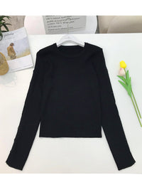 Pearl Button Trim Pullover HL3832