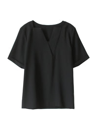 Deep V-neck chiffon shirt 8977