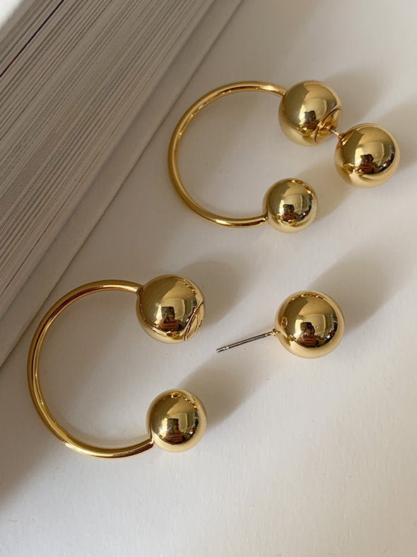 hanging metal ball earrings 9169