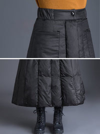 Quilted Down Wrap Skirt HL3830