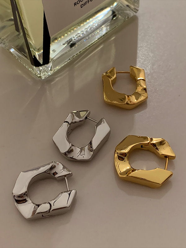U shaped twisted hoop earrings 9171