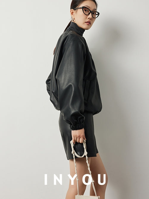 Eco leather jacket or short  pants_BDHL5476