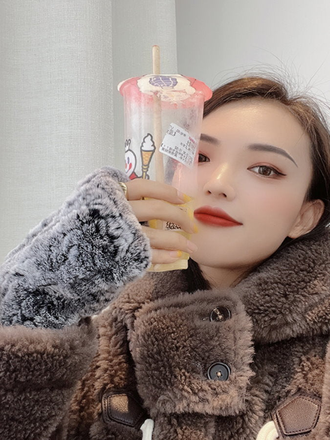 Fingerless Fur Gloves HL4062