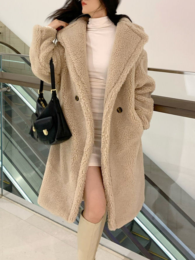Lamb wool faux fur coat 9352