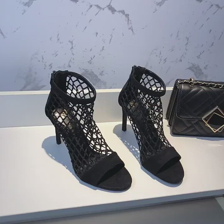 Open Toe Mesh Boot Sandals HL3708