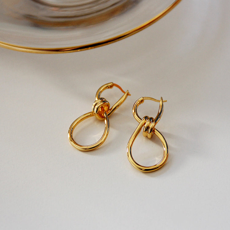 Twisted Gold Earrings HL3327