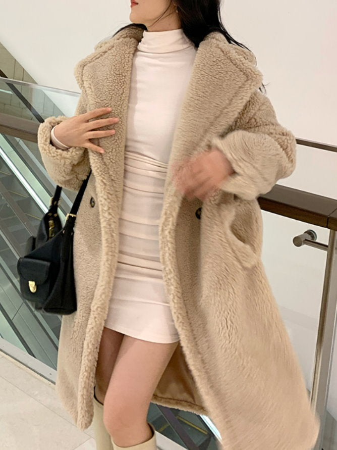Lamb wool faux fur coat 9352