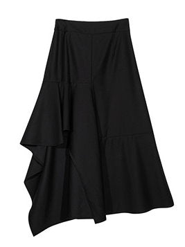 Asymmetrical flared skirt_9050