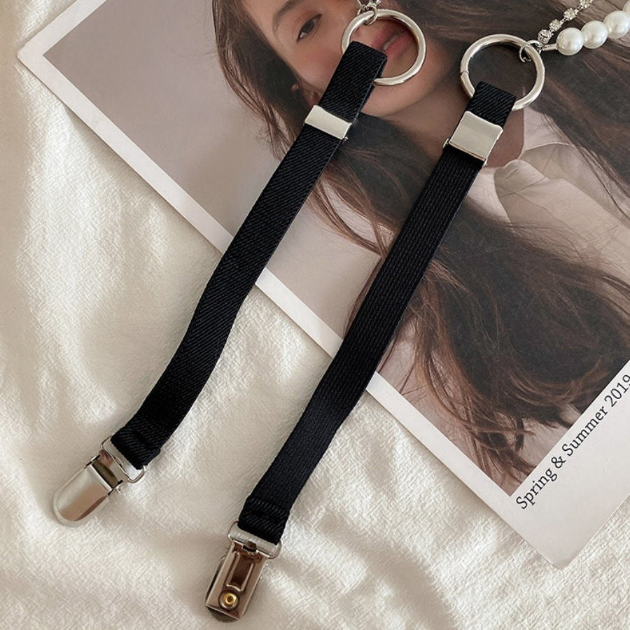 Rhinestone Pearl Strap Suspenders HL3932