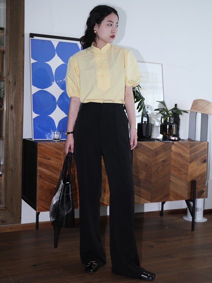 Waist Tucked Fabric Pants HL3921