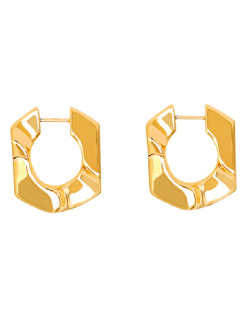U shaped twisted hoop earrings 9171