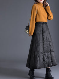 Quilted Down Wrap Skirt HL3830