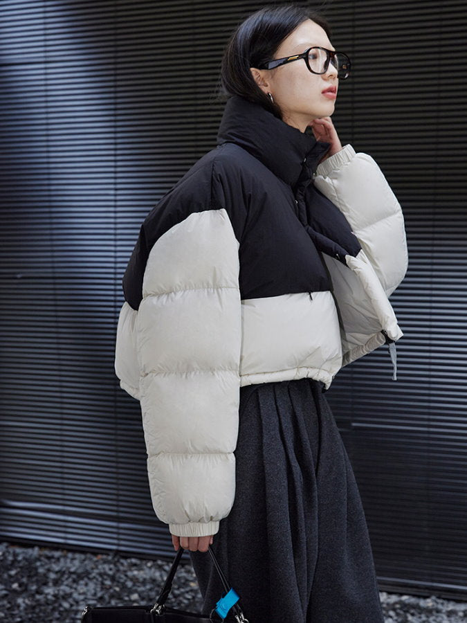 Bicolor Blocking Down Jacket HL4299