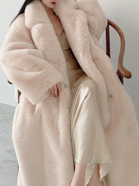 Rabbit faux eco-fur coat 9351