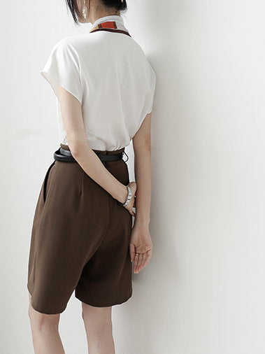Narrow Scarf Chiffon Blouse 9118