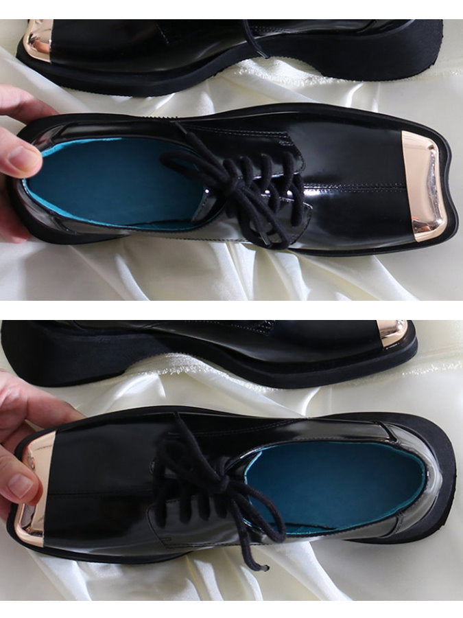 Bicolor patent leather shoes 9450