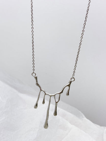 Water Drops Silver Necklace HL3481