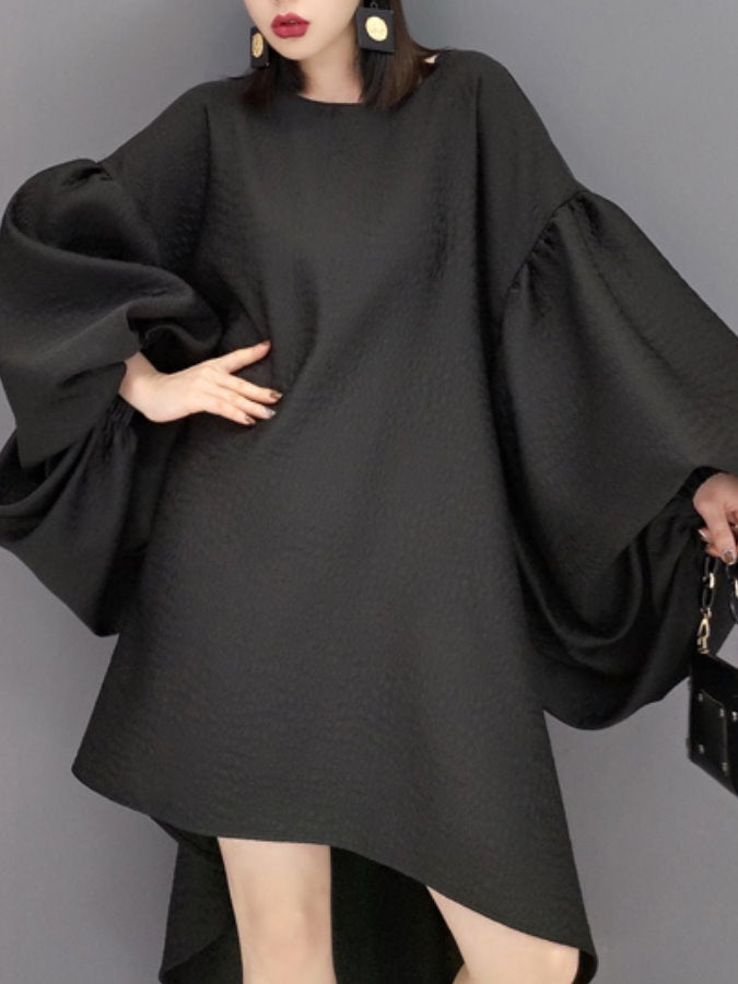 Volume Sleeve Fishtail Dress HL3781 HELROUS Volume Sleeve Fishtail Dress HL3781 HELROUS