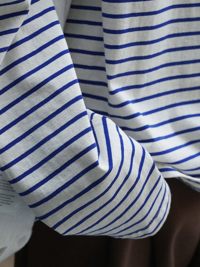 loose slim striped long T shirt_BDHL4311