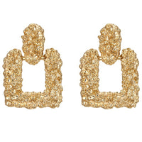 Gold square earrings_5555