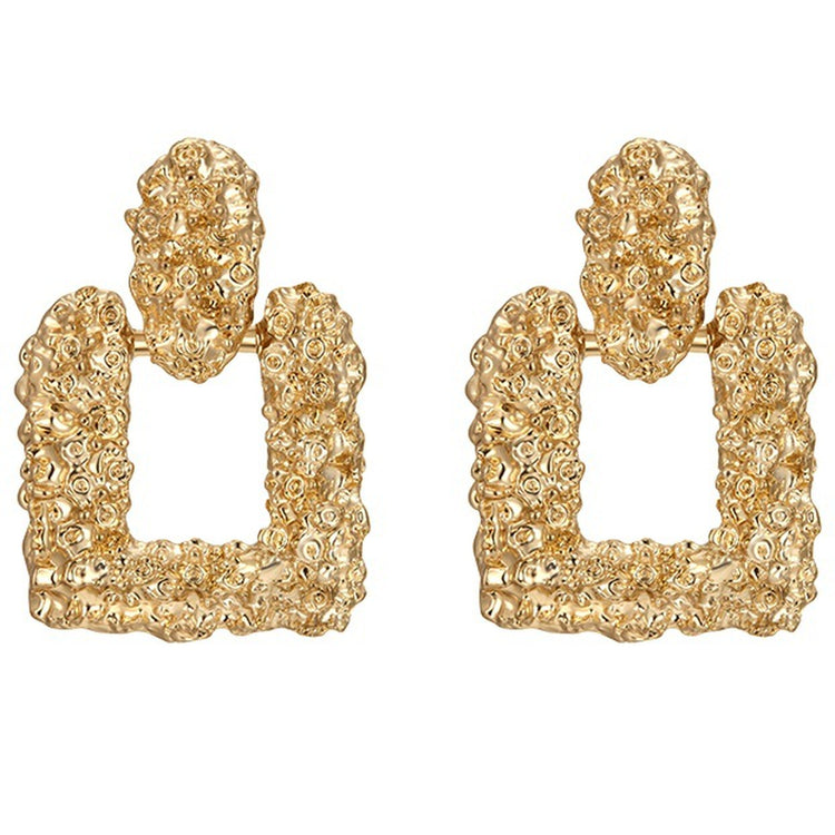 Gold square earrings_5555