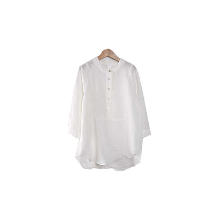 Linen button blouse_5748