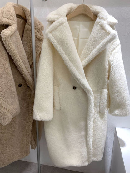 Lamb wool faux fur coat 9352