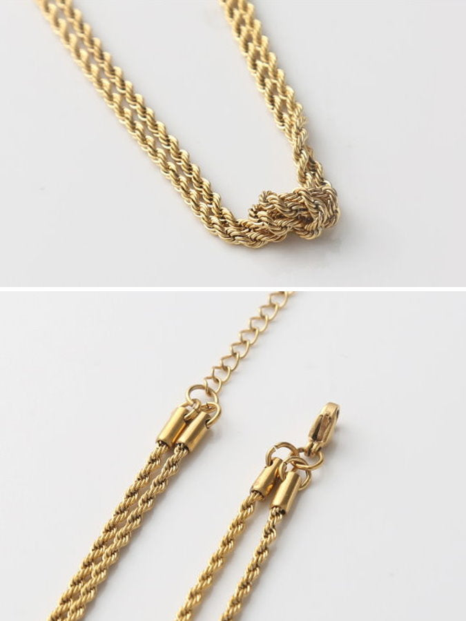 Double Tie Chain Necklace_HL9663