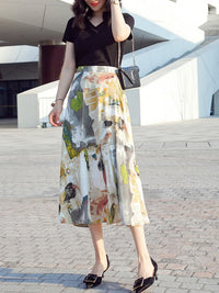 Art Pattern Chiffon Skirt_9211