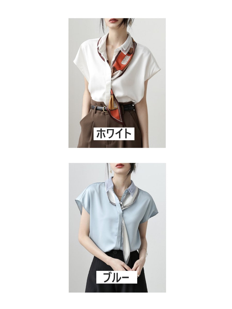 Narrow Scarf Chiffon Blouse 9118