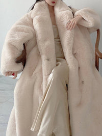 Rabbit faux eco-fur coat 9351