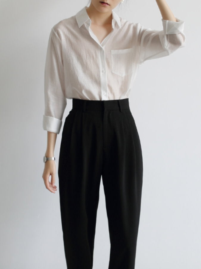 Waist Tuck Tapered Pants HL3597