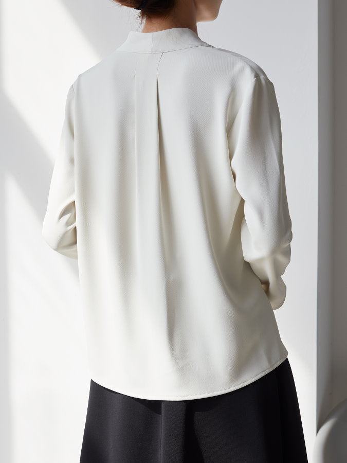 Fly Front V Neck Blouse HL3517