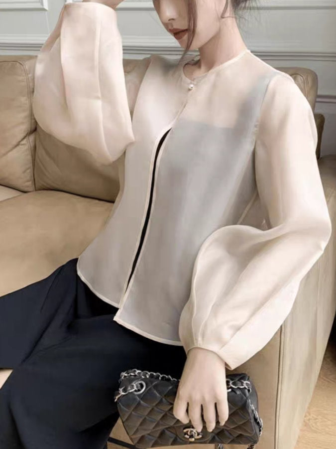 Buttonless Sheer Cardigan_HL3737