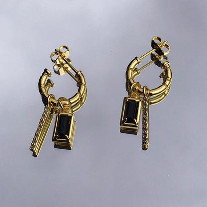 Bamboo circle chain earrings 5520