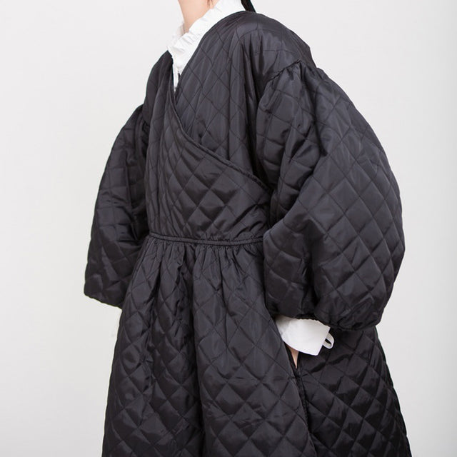 Lantern Sleeve Quilted Volume Outerwear 5352