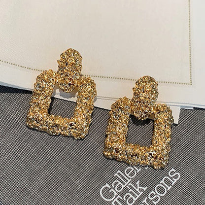 Gold square earrings 5555