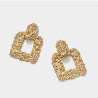 Gold square earrings_5555