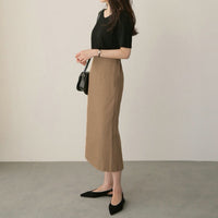 High Waist Natural Skirt 5704