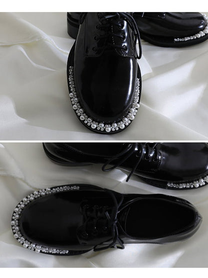 Toe Beaded Lace Up Shoes HL9652