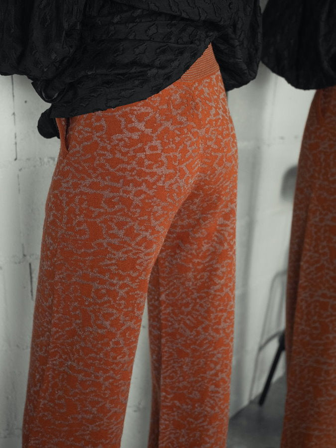 Jacquard Knit Straight Pants HL3908