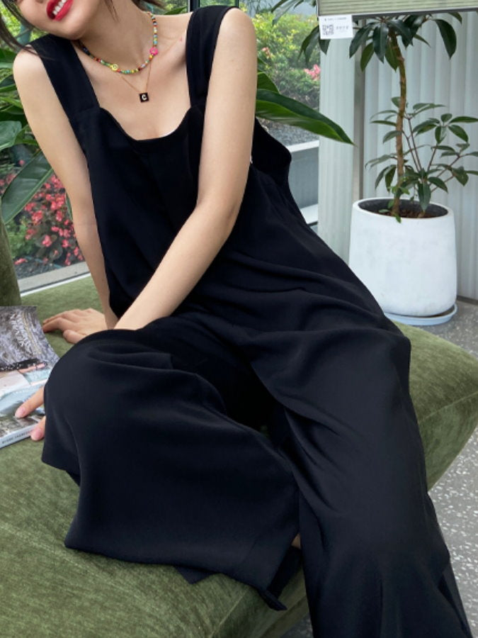 Hem Slit Salopette Overalls_HL3628