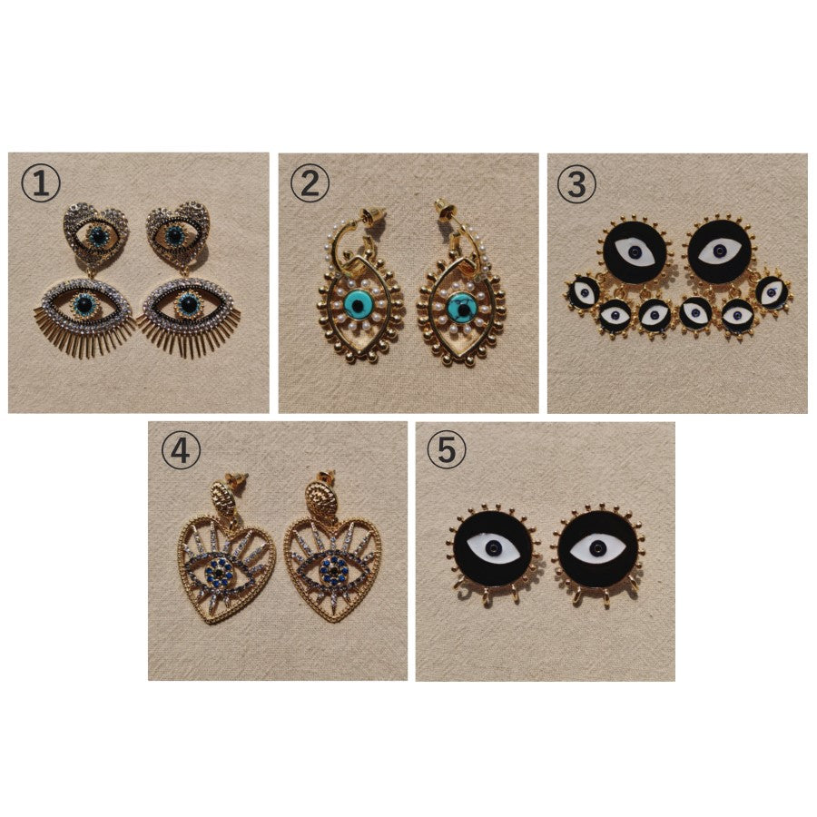 Eye motif stud earrings HL9707