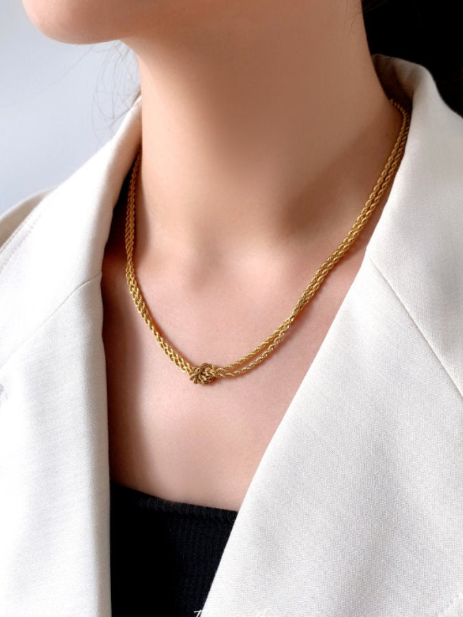 Double Tie Chain Necklace_HL9663