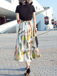 Art Pattern Chiffon Skirt_9211