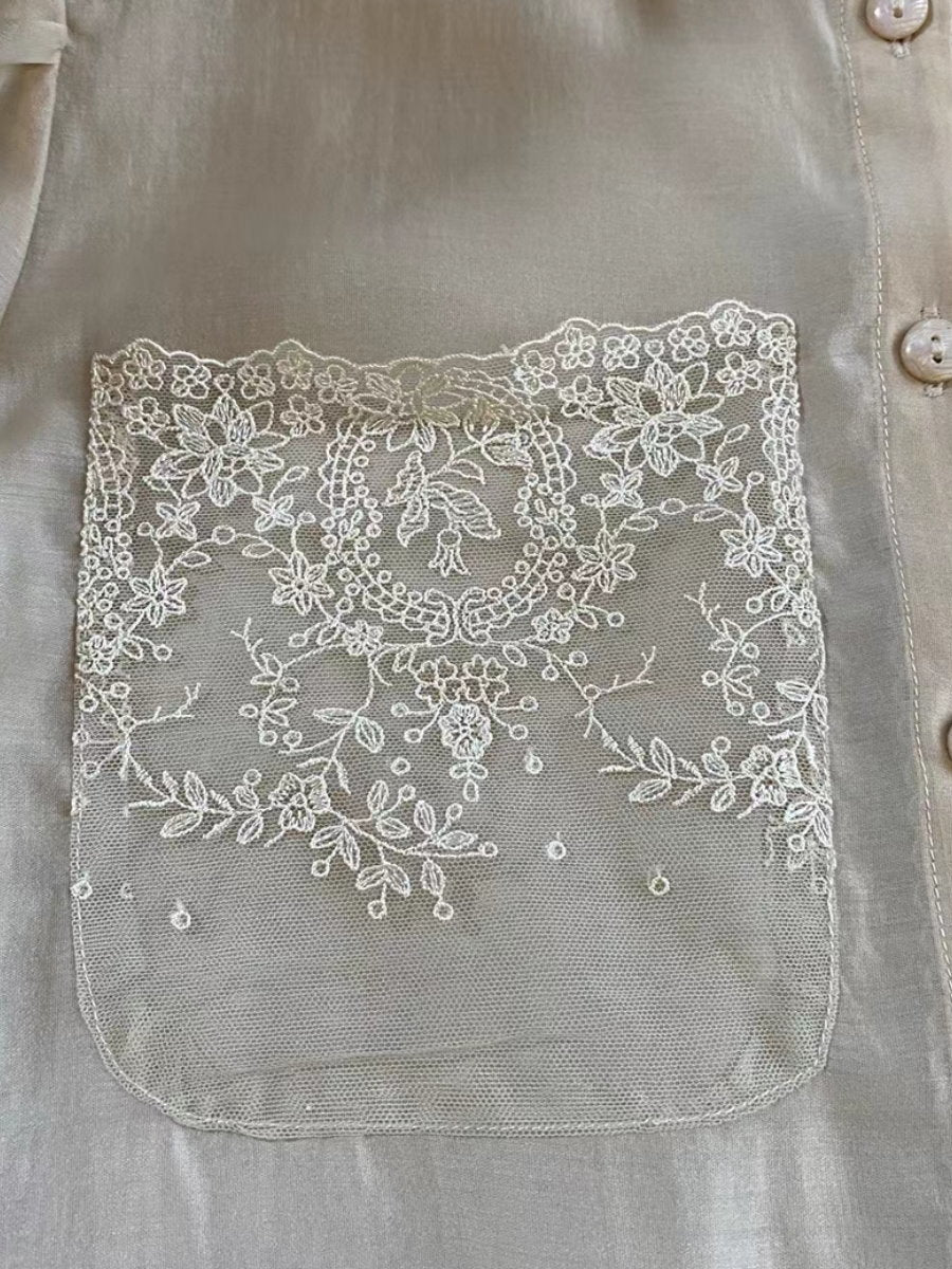 stand collar lace blouse 8910