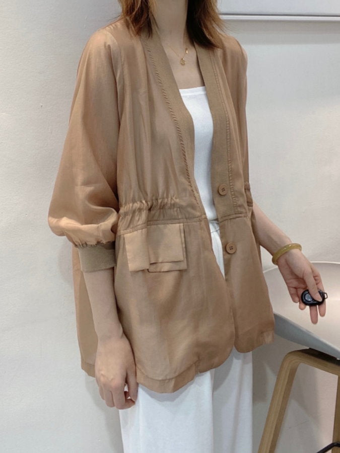 Sheer cardigan jacket_HL3575