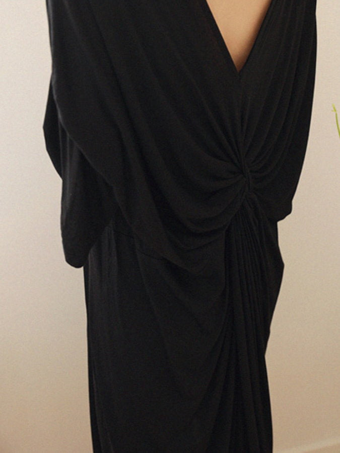 Draped Backchamps Middle Dress HL3618