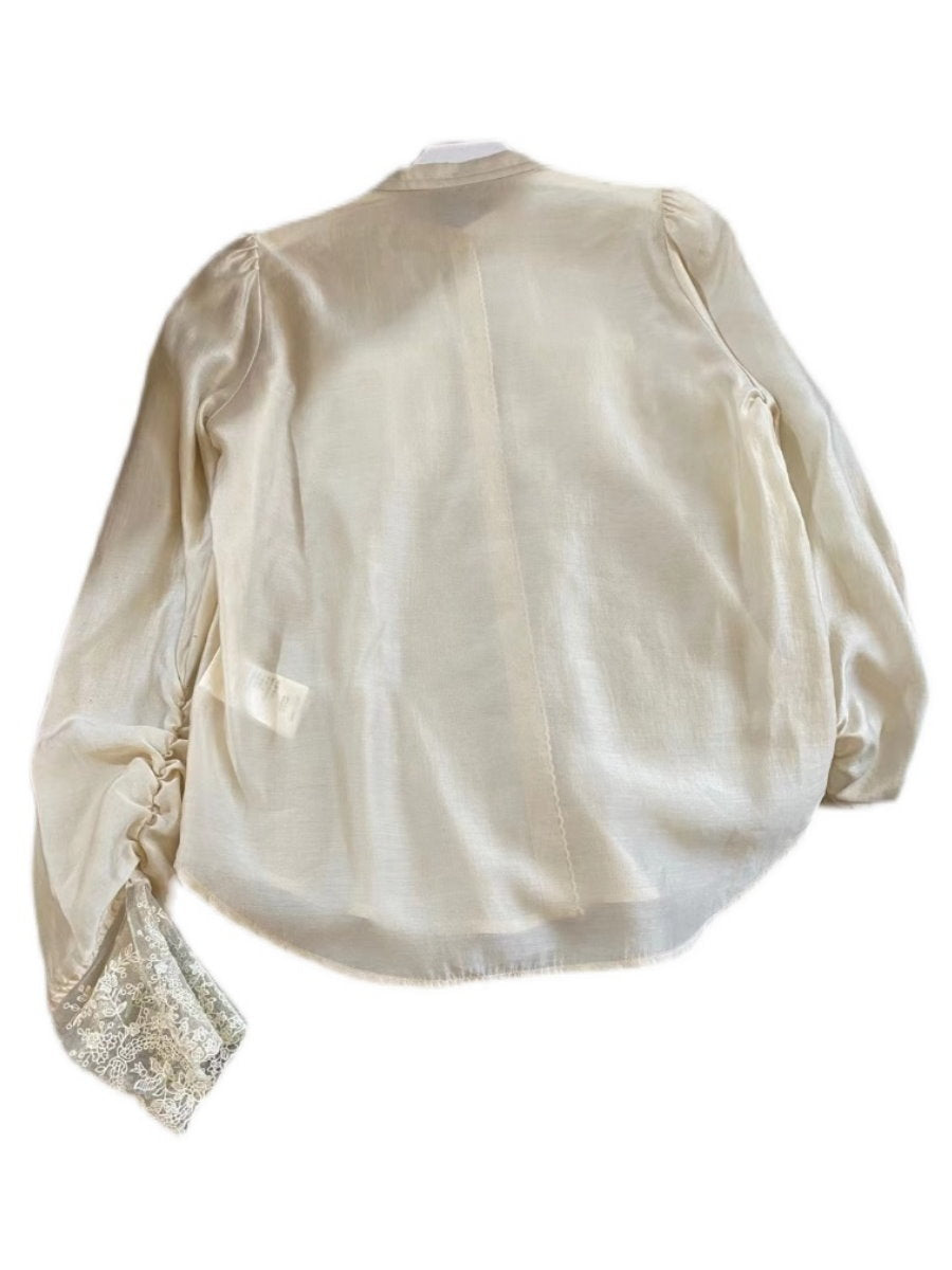 stand collar lace blouse 8910