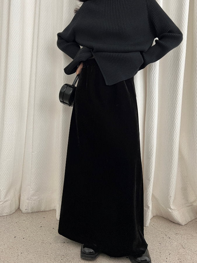 Velvet Maxi Skirt HL4243